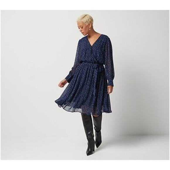 Jason Wu Polka dot shirred dress Knee length wrap tie back - Picture 1 of 9